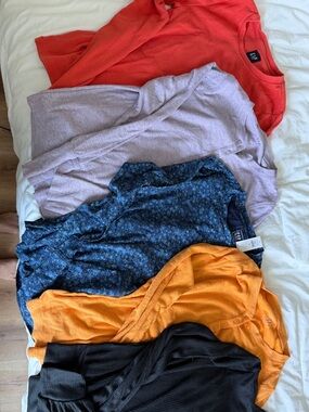 GAP Women's Long Sleeve Tops - Coral, Lavender, Navy Floral, Orange, Black